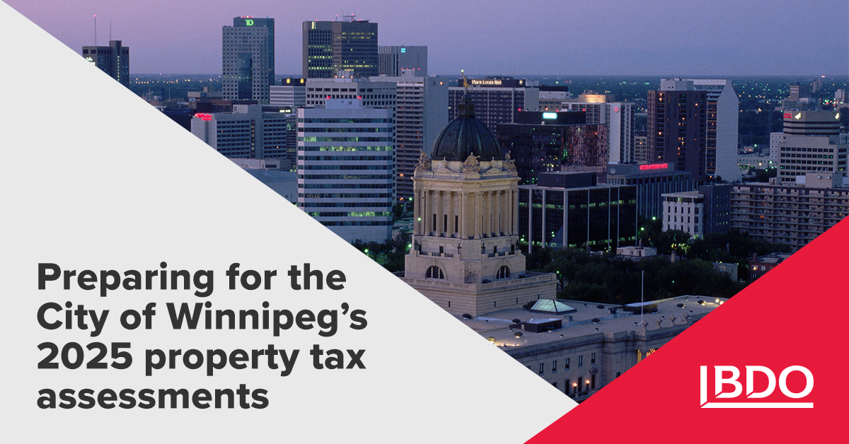 City of Winnipeg property tax assessments BDO Canada